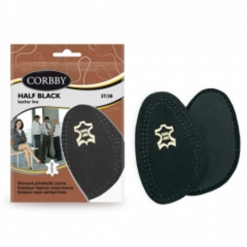Полустельки Corbby - Линия Черная кожа - Half Black, черные подходит для открытой обуви, босоножек - арт.corb1081c упаковка 5 шт